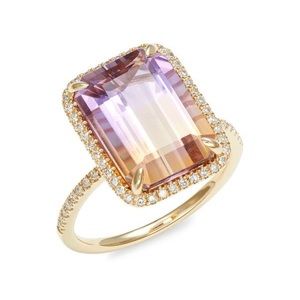 14K Gold, Ametrine, Diamond, Ring
